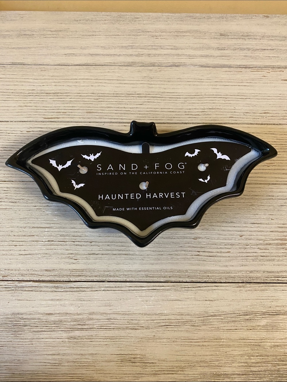 Sand + Fog Haunted Harvest Black Bat-Shaped Candle